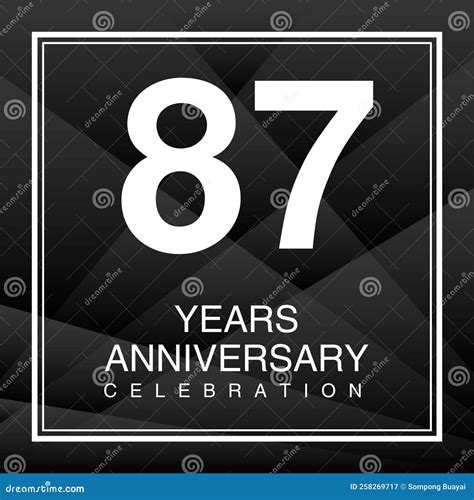 87 Year Anniversary Celebration Logo Vector On Red Background 87