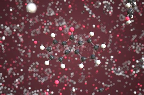 9 Fluorenone Molecule Conceptual Molecular Model Scientific 3d Rendering Stock Illustration