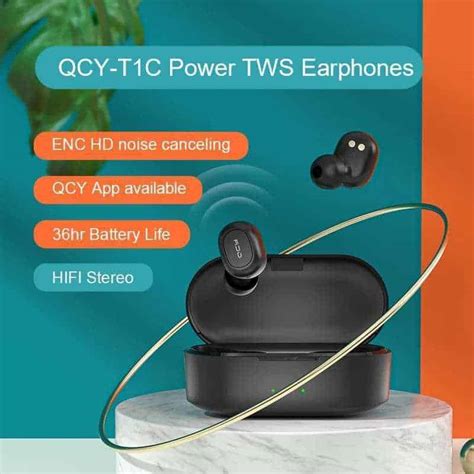 QCY QS2 T1C Power TWS Bluetooth 5 0 Earphones Promotop