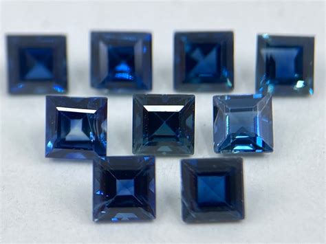 Fine Sapphire Square Shape Faceted Loose Gemstones In Assorted Sizes