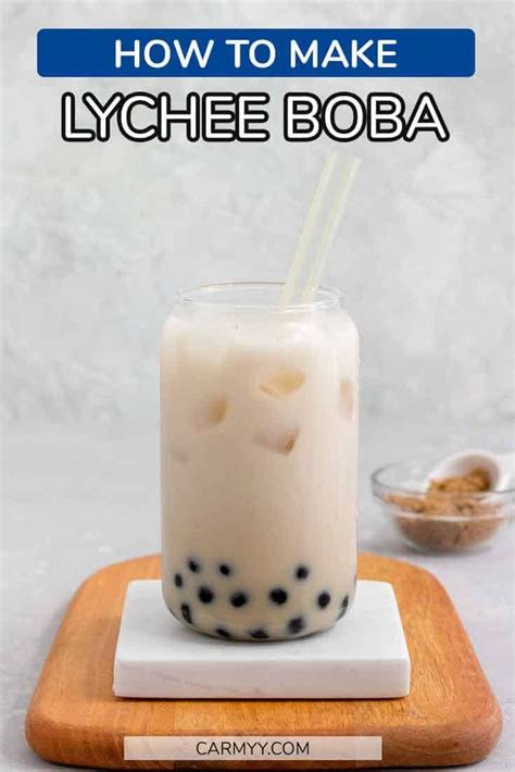 Lychee Boba Lychee Bubble Tea Recipe Fruit Tea Recipes Bubble Tea Flavors Boba Tea Recipe