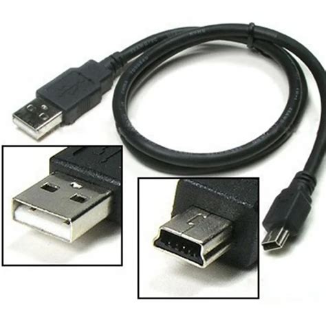 1000 pcs 80cm mini usb Mini 5 Pin B Data Charger Charging Cable Cord ...