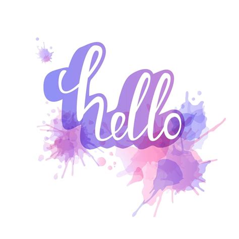 Premium Vector Hello Word Lettering For Banner Vector Illustration