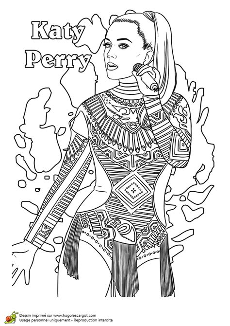 Coloriage Chanteuse La Mode Katy Perry