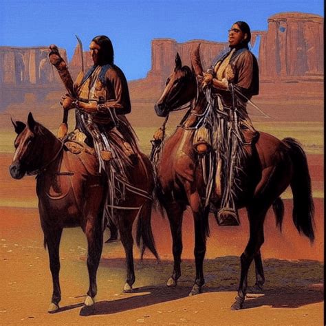 Native American Riding Horse Painting