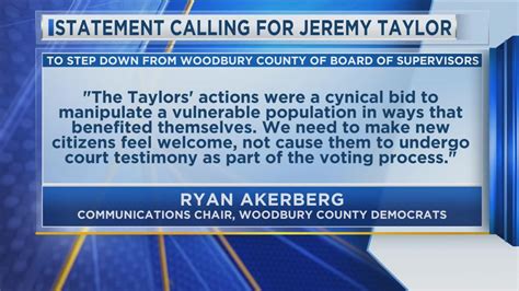 Woodbury County Democrats Make Statement In Taylor Voter Fraud Case