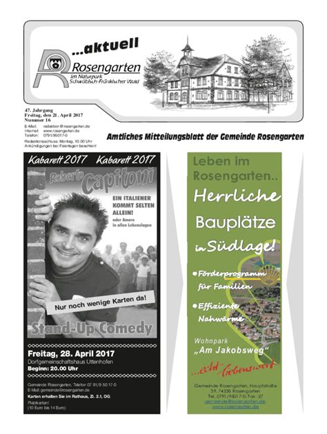 Ausf Llbar Online Amtliches Mitteilungsblatt Der Gemeinde Rosengarten