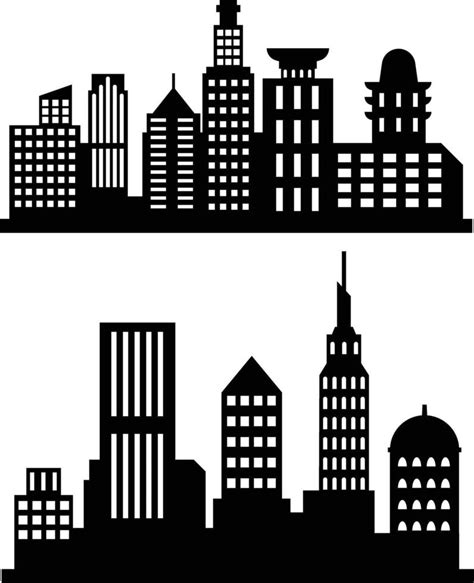 City Buildings Silhouette Background Illustration 44771203 Vector Art ...