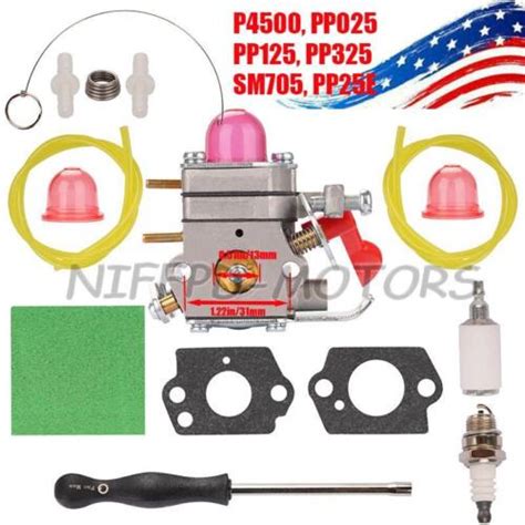 New Carburetor Carb Kit For Poulan Pro125e 25cc Weed Eater Air Filter Fuel Line Ebay