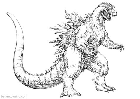 Godzilla Coloring Pages Fan Art Godzilla 2000 Free Printable Coloring Pages