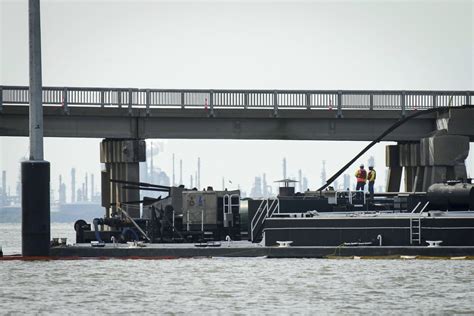 Barge Hits Bridge Connecting Galveston And Pelican Island Causing