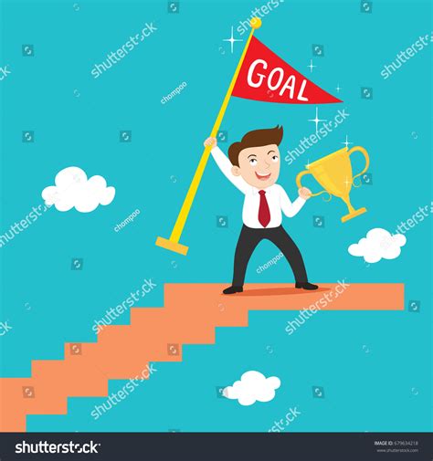 Business Achieving Goal Vector Illustration Cartoon Vector De Stock