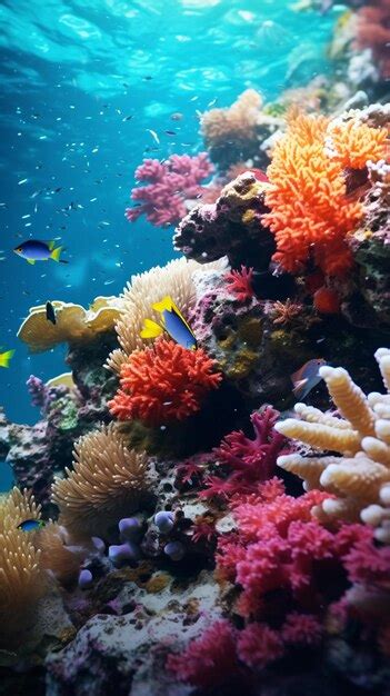 Premium Ai Image A Vibrant Coral Reef Teaming With Colorful Fish