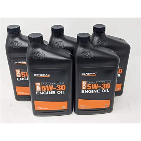 Generac 5 Pack Full Synthetic Motor Oil 5w 30 Sn Quart Bottle Part