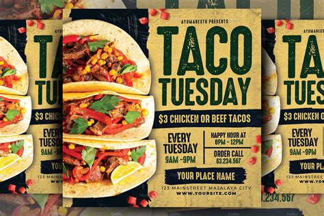 Taco Tuesday Flyer Photoshop Templates Creative Market