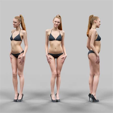 D Model Realistic Female Characters Vol Vr Ar Low Poly Cgtrader