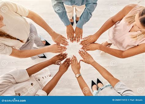 Hands Together Office And Women Hand Circle Of Business Employee Group