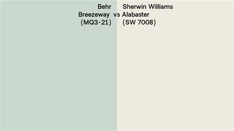 Behr Breezeway Mq Vs Sherwin Williams Alabaster Sw Side By