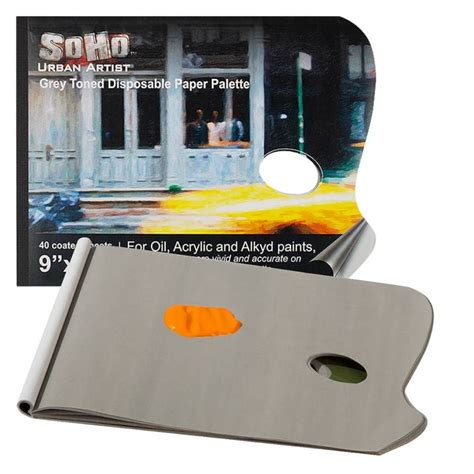 Soho Urban Artist Grey Toned Disposable Palette Pad W Thumb Hole X