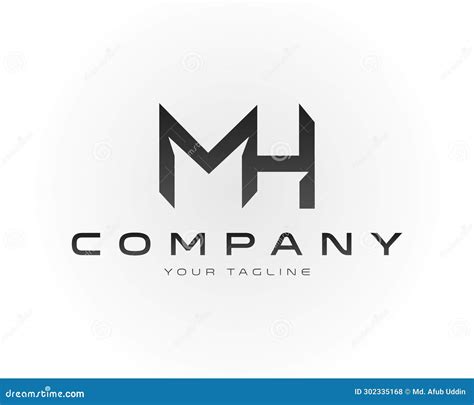 Initial Mh Letter Logo Icon Design Stock Vector Illustration Of Line