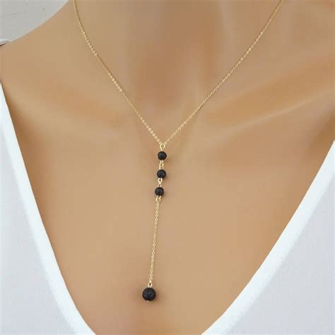 10pcs Nature Lava Stone Pendant Infinity Chain Necklace For Women Long