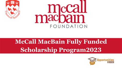 McCall MacBain Fully Funded Scholarship Program 2023 Opportunities Finder