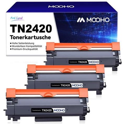 MOOHO 3 NOIR Cartouche De Toner Brother TN2420 TN2410 Compatible Pour