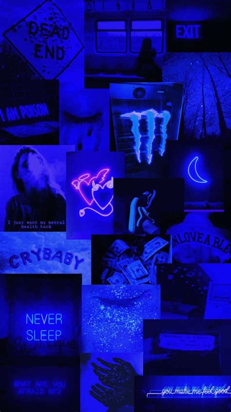 Download Blue Baddie Collage Wallpaper