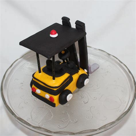 Fondant Forklift Cake Topper Forklift Topper Fondant Backhoe