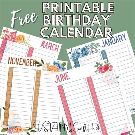 Free Printable Perpetual Calendar Printable Birthday