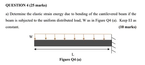 Solved Question Marks A Determine The Elastic Strain Energy