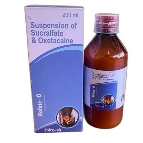 Sucralfate Oxetacaine Suspension RONCID O 200 Ml At Rs 320 Box In Kala Amb