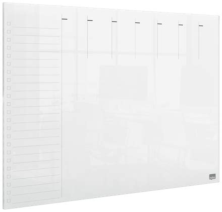 Nobo Transparent Acrylic Mini Whiteboard Weekly Planner Desktop Or Wall