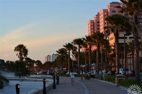 Clearwater Beach Street at Sunset