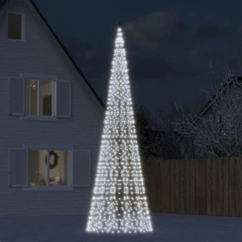 VidaXL Christmas Tree Light On Flagpole 1534 LEDs Cold White 196 9 196