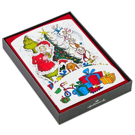 Pop Up Boxed Christmas Cards Feature The Grinch Max Cindy Lou Who And