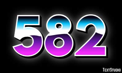 582 Text Effect and Logo Design Number