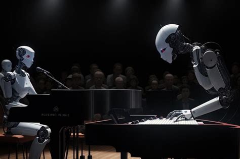 Premium AI Image A Robot Playing Piano In A Humanoid Android Robot