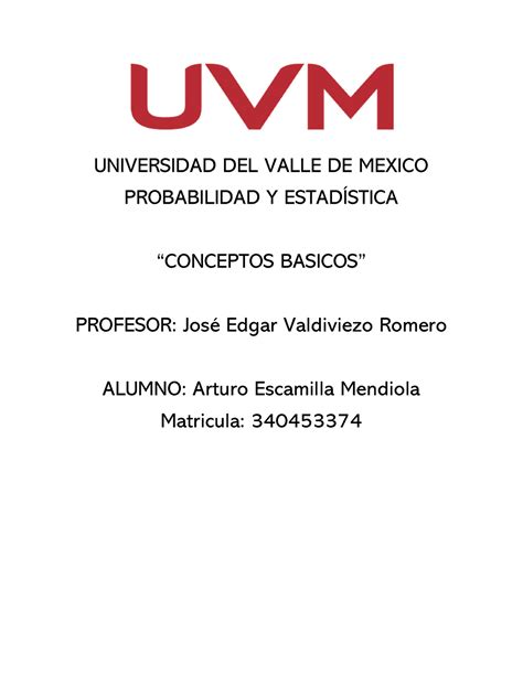 Conceptos Basicos Probabilidady Estadistica AEM UNIVERSIDAD DEL VALLE