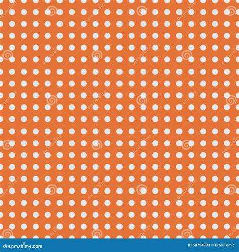 White Polka Dots On Orange Background Vector Stock Vector