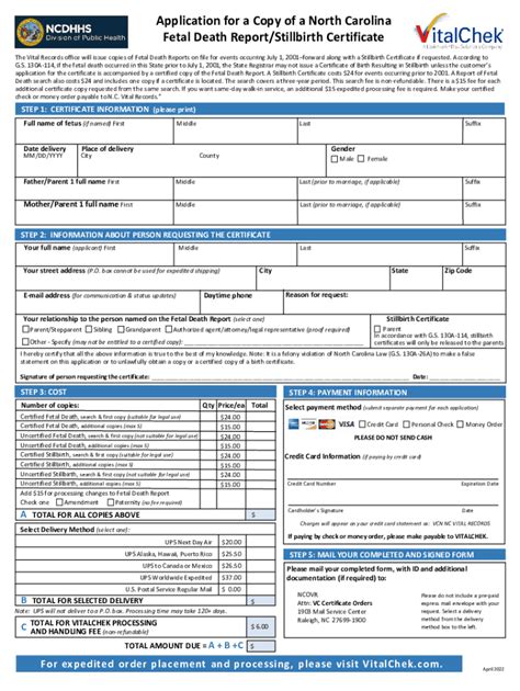 Fillable Online Fillable Report Of Fetal Death And Or Certicate Of Birth North Carolina Fax