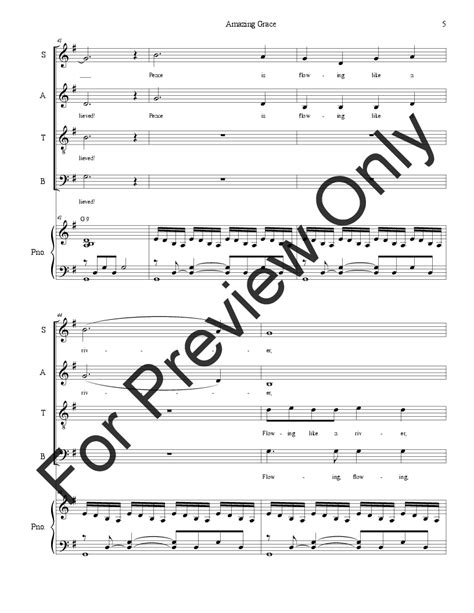 Amazing Grace With Peace Is Flowing Satb J W Pepper Sheet Music