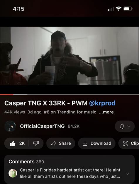 Casper Tngmg4l Banger Pwm Goes 8 Trending On Youtube In 3 Days Is He