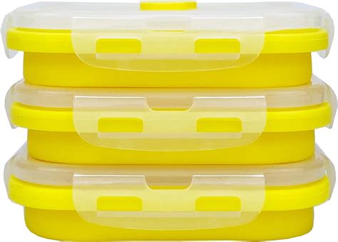 Cartints 800ml Silicone Collapsible Food Storage Containers Prepstorage Bowls With