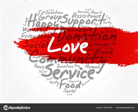 Love Heart Word Cloud Emotion Marriage Valentine Friendship Concept