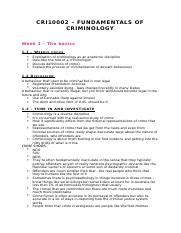 Module Notes Cri Week Docx Cri Fundamentals Of