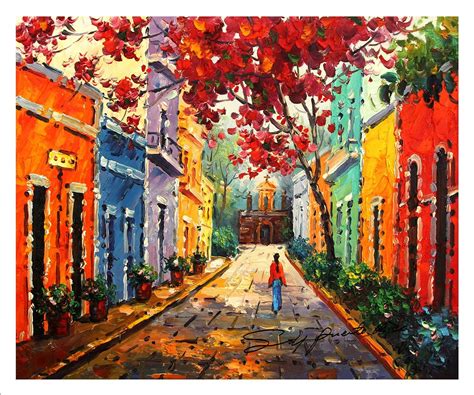 36x48 Canvas Print Of Oil Paintingpuerto Ricoold San Juan