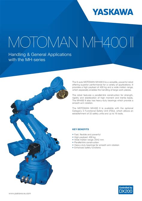 Robot Yaskawa Mh400 Ii Cung Cấp Giải Pháp Tự động Hóa