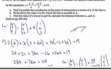 Ib Hl Math Line And Plane Interacting Youtube