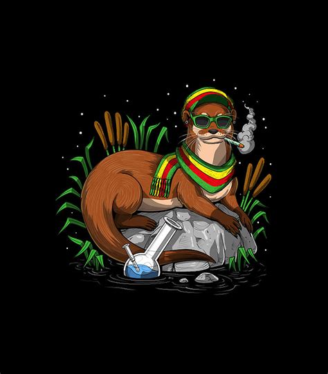 Otter Smoking Digital Art By Otter Smoking Pixels